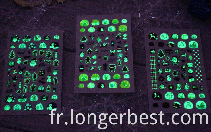 Xmas Luminous Nail Sticker6 Jpg